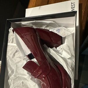 Nine West Glossy Burgundy Flats